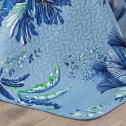Kit: 1 Cobre-leito King Bouti de Microfibra Ultrasonic Estampada + 2 Porta-travesseiros - Eden Azul - Dui Design