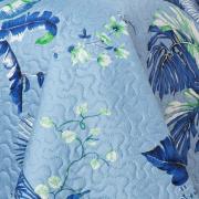 Kit: 1 Cobre-leito King Bouti de Microfibra Ultrasonic Estampada + 2 Porta-travesseiros - Eden Azul - Dui Design