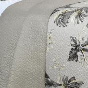 Kit: 1 Cobre-leito King Bouti de Microfibra Ultrasonic Estampada + 2 Porta-travesseiros - Eden Taupe - Dui Design