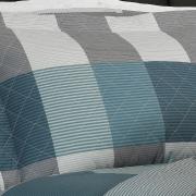 Kit: 1 Cobre-leito Casal + 2 Porta-travesseiros Percal 180 fios - Edimburgo Azul - Dui Design