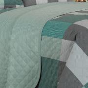 Kit: 1 Cobre-leito Casal + 2 Porta-travesseiros Percal 180 fios - Edimburgo Petroleo - Dui Design