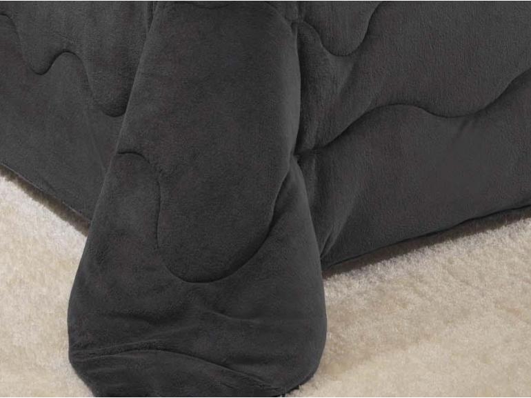 Edredon Queen Dupla-face Plush de Microfibra - Grafite - Hedrons