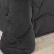 Edredon Queen Dupla-face Plush de Microfibra - Grafite - Hedrons
