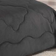 Edredon Queen Dupla-face Plush de Microfibra - Grafite - Hedrons