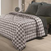 Edredom Solteiro - Plush Pied de Poule Grafite - Hedrons