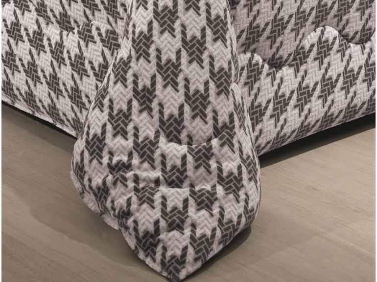 Edredom Solteiro - Plush Pied de Poule Grafite - Hedrons
