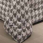 Edredom Solteiro - Plush Pied de Poule Grafite - Hedrons