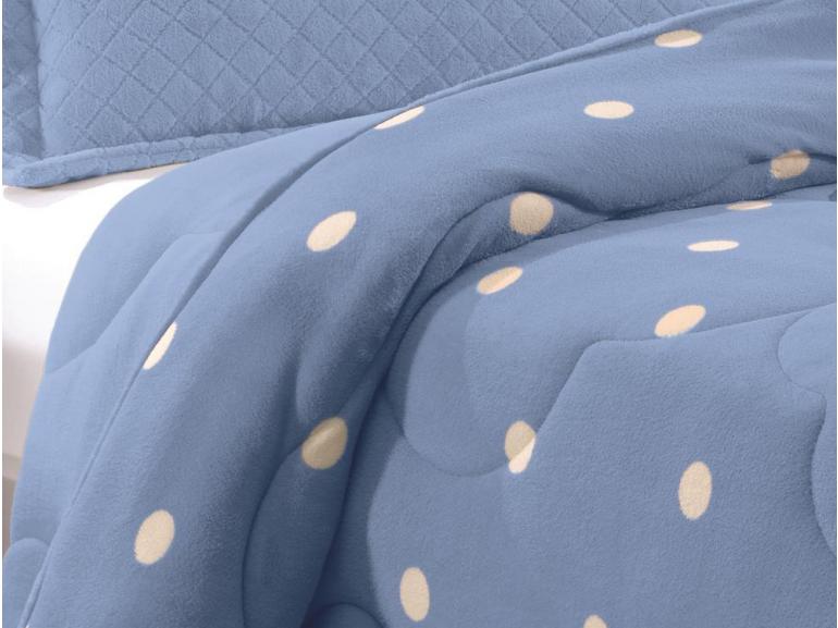 Edredom Solteiro - Plush Po Azul Claro - Hedrons