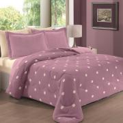 Edredon Casal Dupla-face Plush de Microfibra - Po Rosa Antigo - Hedrons
