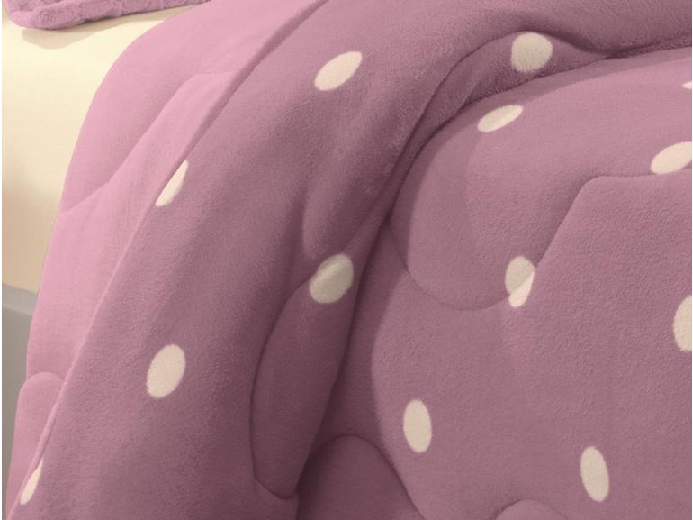 Edredon Casal Dupla-face Plush de Microfibra - Po Rosa Antigo - Hedrons
