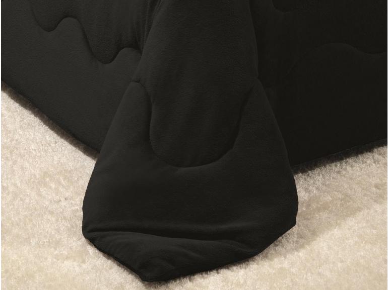Edredom Solteiro - Plush Preto - Hedrons