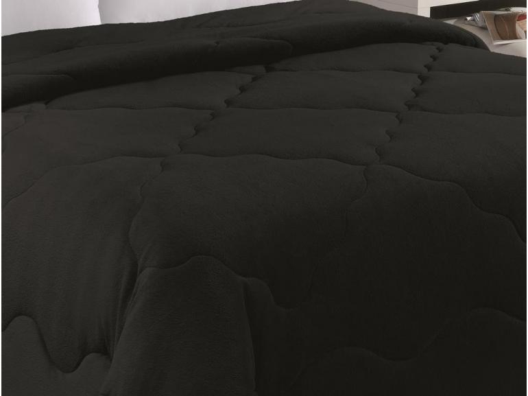 Edredom Solteiro - Plush Preto - Hedrons