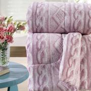 Edredom Solteiro - Plush Tricot Rosa - Hedrons