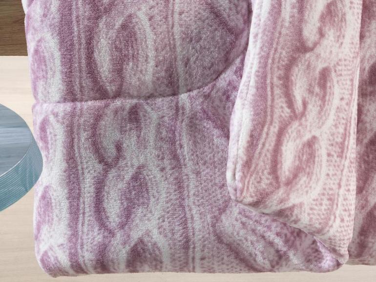 Edredom Solteiro - Plush Tricot Rosa - Hedrons
