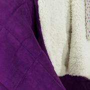 Edredom Casal Plush e Pele de Carneiro - Sherpa Madrid Violeta - Dui Design