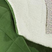 Edredom Queen Plush e Pele de Carneiro - Sherpa Madrid Verde - Dui Design