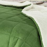 Edredom King Plush e Pele de Carneiro - Sherpa Madrid Verde - Dui Design