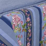 Kit: 1 Cobre-leito Queen + 2 Portas-travesseiro 150 fios 100% Algodo - Elana Azul - Dui Design