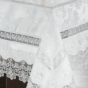 Toalha de Mesa com Bordado Guipir Fcil de Limpar Retangular 6 Lugares 160x220cm - Elegance Branco - Dui Design