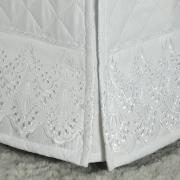 Saia para cama Box Matelassada com Bordado Inglês King - Elegance Branco - Dui Design