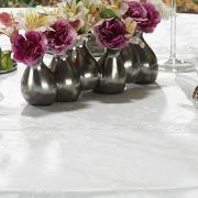 Toalha de Mesa com Bordado Guipir Fcil de Limpar Redonda 220cm - Elegance Branco - Dui Design