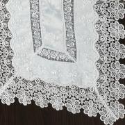 Trilho de Mesa com Bordado Guipir Fcil de Limpar 45x170cm - Elegance Branco - Dui Design