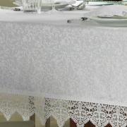 Toalha de Mesa com Bordado Guipir Fcil de Limpar Retangular 6 Lugares 160x220cm - Elizabeth Branco - Dui Design
