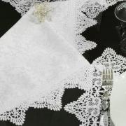 Kit: 4 Guardanapos com Bordado Guipir 50x50cm - Elizabeth Branco - Dui Design