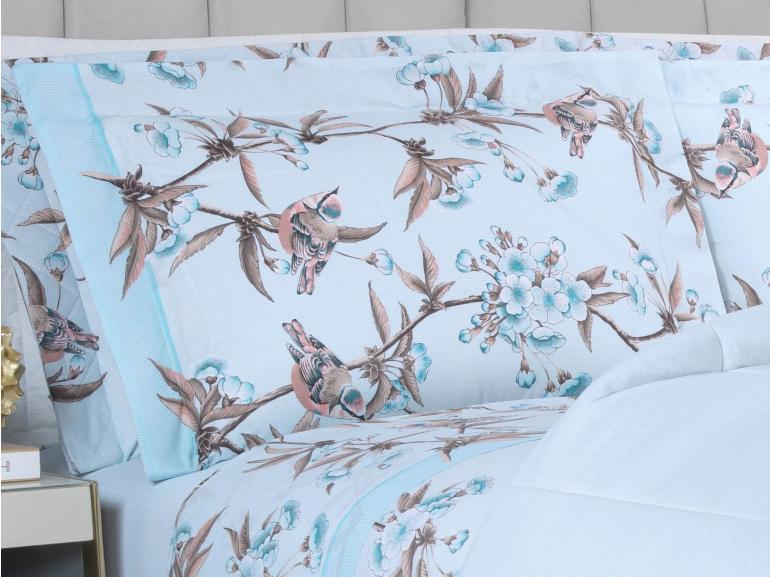 Jogo de Cama King 150 fios - Ellen Azul - Dui Design