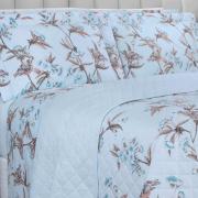 Enxoval King com Cobre-leito 7 pe�as 150 fios - Ellen Azul - Dui Design