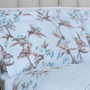 Enxoval King com Cobre-leito 7 pe�as 150 fios - Ellen Azul - Dui Design