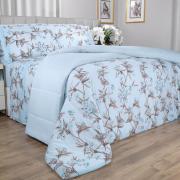 Enxoval King com Edredom 5 pe�as 150 fios - Ellen Azul - Dui Design