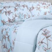 Enxoval King com Edredom 5 pe�as 150 fios - Ellen Azul - Dui Design