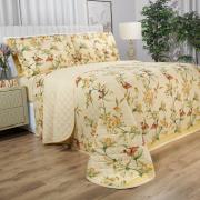 Enxoval Solteiro com Cobre-leito 5 peas 150 fios - Ellen Amarelo - Dui Design