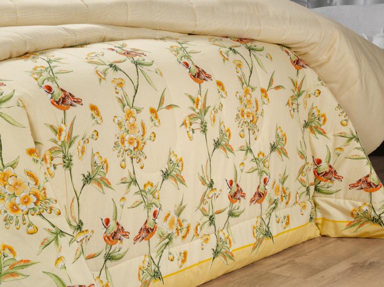 Edredom Solteiro 150 fios - Ellen Amarelo - Dui Design