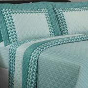 Kit: 1 Cobre-leito Casal + 2 porta-travesseiros Cetim 300 fios - Empire Azul Porto - Dui Design