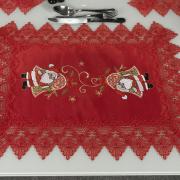 Jogo Americano Natal 4 Lugares (4 peças) com Bordado Richelieu 35x50cm - Encanto Vermelho - Dui Design