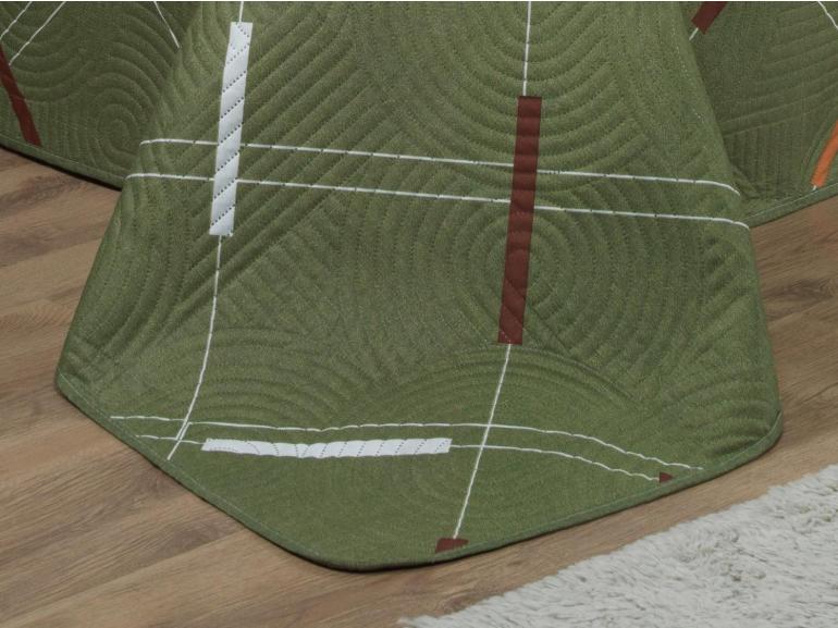 Kit: 1 Cobre-leito King Bouti de Microfibra Ultrasonic Estampada + 2 Porta-travesseiros - Enzo sage - Dui Design