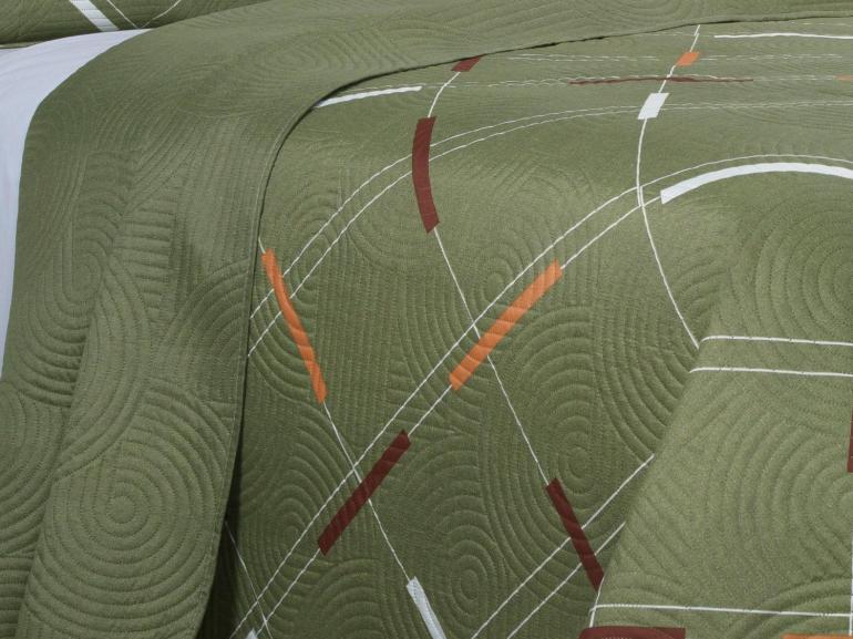 Kit: 1 Cobre-leito King Bouti de Microfibra Ultrasonic Estampada + 2 Porta-travesseiros - Enzo sage - Dui Design