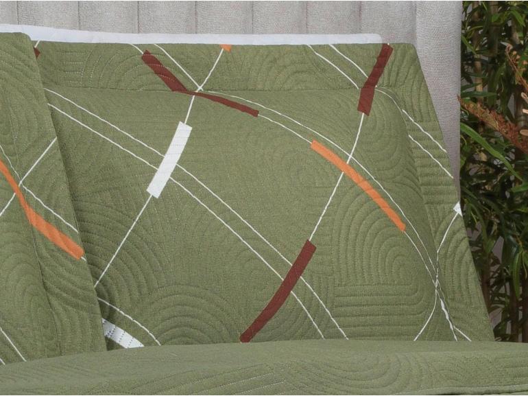 Kit: 1 Cobre-leito King Bouti de Microfibra Ultrasonic Estampada + 2 Porta-travesseiros - Enzo sage - Dui Design