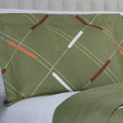 Kit: 1 Cobre-leito King Bouti de Microfibra Ultrasonic Estampada + 2 Porta-travesseiros - Enzo sage - Dui Design