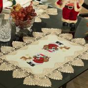 Jogo Americano Natal 4 Lugares (4 peças) com Bordado Richelieu 35x50cm - Esperança Natural - Dui Design