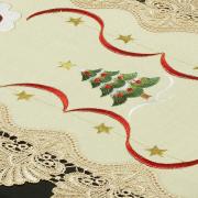 Trilho de Mesa Natal com Bordado Richelieu 40x85cm Avulso - Esperança Natural - Dui Design