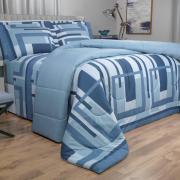 Jogo de Cama Casal 150 fios - Estocolmo Azul - Dui Design