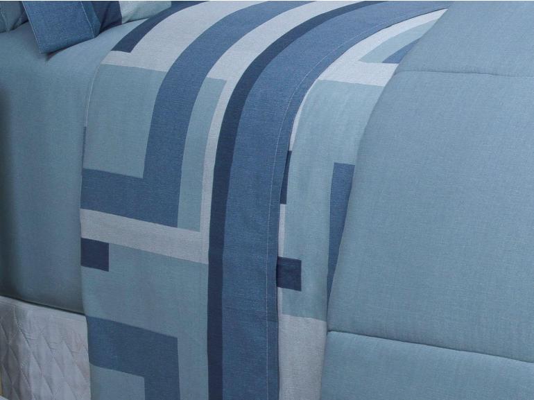 Jogo de Cama Casal 150 fios - Estocolmo Azul - Dui Design