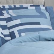 Jogo de Cama Casal 150 fios - Estocolmo Azul - Dui Design