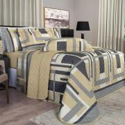 Enxoval Queen com Cobre-leito 7 peas 150 fios - Estocolmo Stone - Dui Design