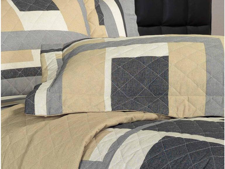Enxoval Queen com Cobre-leito 7 peas 150 fios - Estocolmo Stone - Dui Design