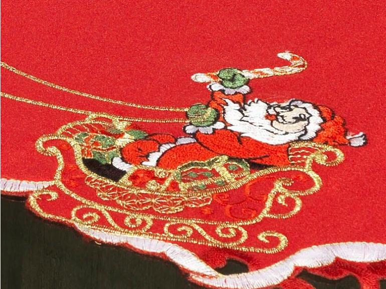 Jogo Americano Natal 4 Lugares (4 peas) com Bordado Richelieu 35x50cm - Estrela Vermelho - Dui Design