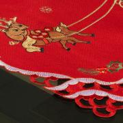 Trilho (Caminho) de Mesa Natal com Bordado Richelieu 40x85cm - Estrela Vermelho - Dui Design